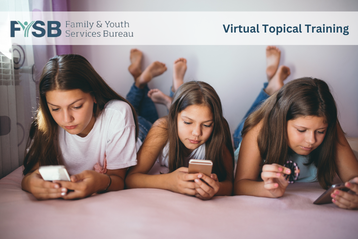 Virtual Topical Training. Youth are on their phones.