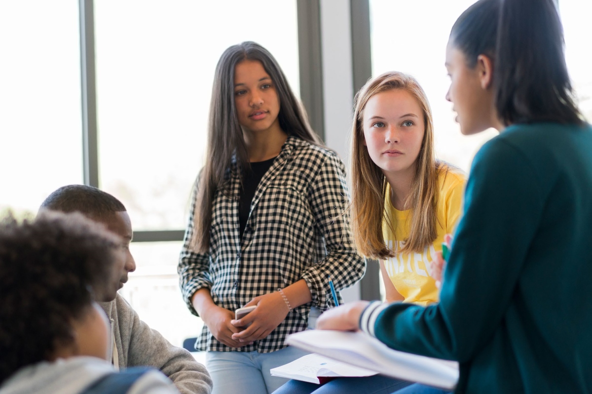 Group of teens talking