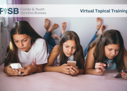 Virtual Topical Training. Youth are on their phones.