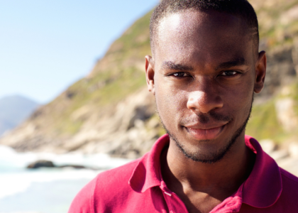 Portrait of a young African American male. 