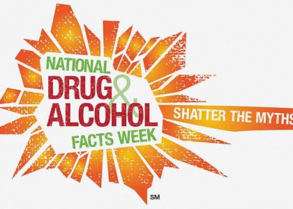 Event logo with the text National Drug and Alcohol Facts Week: Shatter the Myths 
