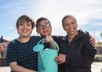 Three youth with intellectual disabilities.