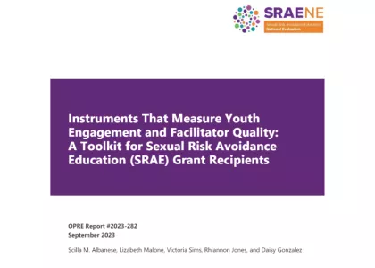 Screenshot of the "Toolkit for Sexual Risk Avoidance Education (SRAE) Grant Recipients" cover.