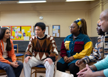 Group of diverse people in a meeting.