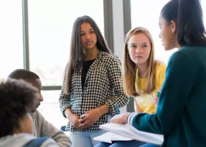 Group of teens talking