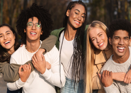 Group of diverse teens